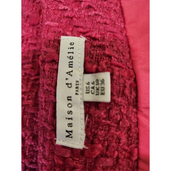Pink Maison d'Amelie Skirt Women's Mini Lined Tweed, Size US 6 - Picture 5 of 5